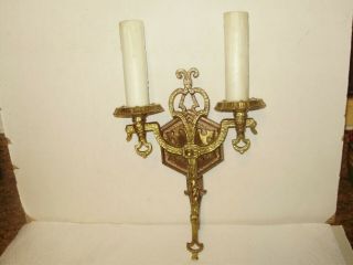 Antique/vintage Brass&iron Spanish Revival Gothic Wall Scone 1713