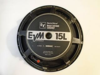 Electro - Voice Evm - 15l 15 " Guitar - Hi - Fi - Pa Speaker Vintage 8 Ohms Newly Re - Coned