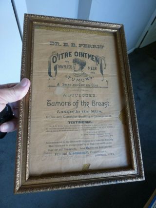 Antique Quack Medicine Paper Advertising Dr Ferris Coitre Ointment Dubuque Iowa