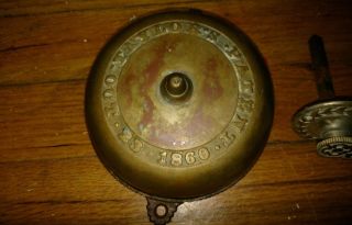 Antique Civil War Era Brass Taylor Pat 1860 Bell