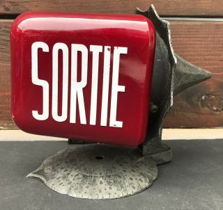 Vtg Double Sided Sortie Exit Light Sign Fixture Cinema Movie Theater 1950 Sconce