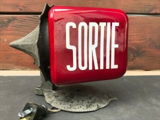 VTG DOUBLE SIDED SORTIE EXIT LIGHT SIGN FIXTURE CINEMA MOVIE THEATER 1950 SCONCE 3