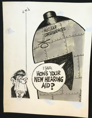 Political Cartoon By Lou Grant – Reagan – How’s Your Hearing Aid?