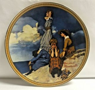 Norman Rockwell Plate Waiting On The Shore Second Issue Rediscovered Women