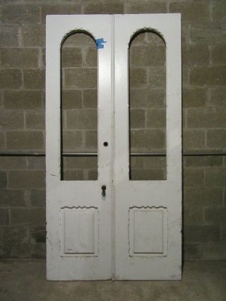 Antique Carved Walnut Double Entrance French Doors 51 X 99 Salvage