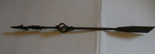 Antique Wrought Iron Ornate Directional Arrow Weathervane - Lightning Rod 24 "