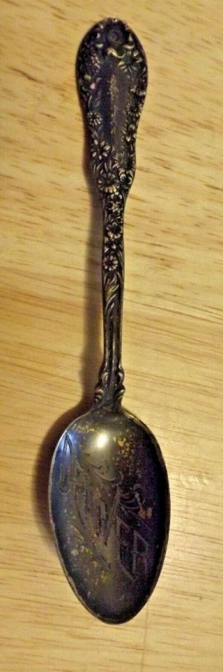 Vtg Collector Souvenir Spoon Denver Co Stark Sterling Silver 5 " Long Patina