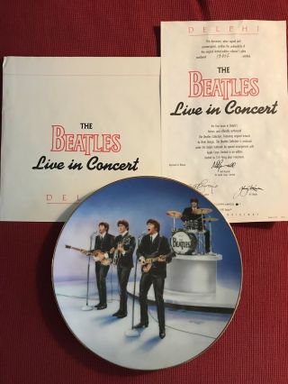 The Beatles “live In Concert” Collectible Plate - Delphi,  13968e Cond