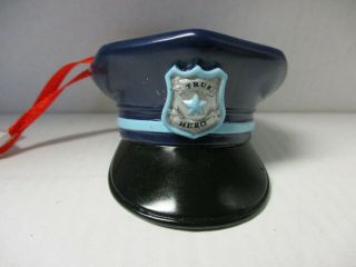 Retired Hallmark Christmas Tree Ornament - " Police Officers Hat " - With Tags