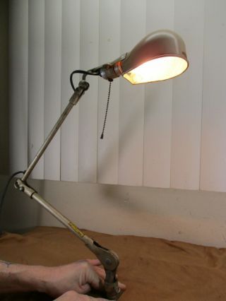 Vintage 36 " Industrial Articulated Machine Shop Work Lamp Light By Sears Roebuck