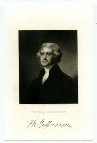 Thomas Jefferson,  Us President/declaration Of Independence,  Steel Engraving 8005