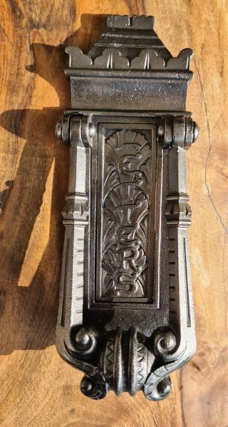 Victorian Kenrick & Son 440 Antique Cast Iron Door Knocker & Letterbox,  Restored