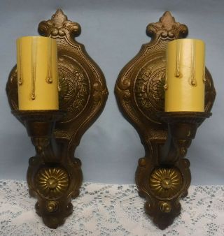 Antique Pair Electric Wall Sconces Rewired