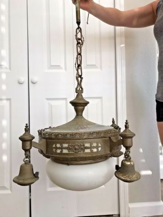 Antique Vintage Large Church Theater Gothic Chandelier Hanging Light Fixture