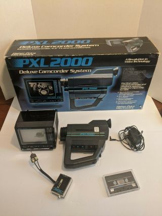 Vintage Fisher Price Pxl 2000 Deluxe Camcorder System 1987 Cib