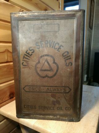 Vintage Cities Service Oil Co.  Once Always 5 Gallon Can