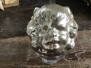 Antique German Mercury Glass Hand Blown Ornament Girl