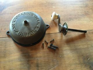Large Antique Victorian Era 1872 Corbin Crank Door Bell With Orig Screws
