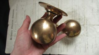 Pair Very Large Antique Copper Bronze Round Door Knobs (victorian Brass Center)