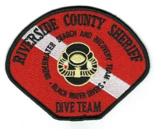 Riverside County California Sheriff Black Water Dive Team Sar / Ca Police Patch