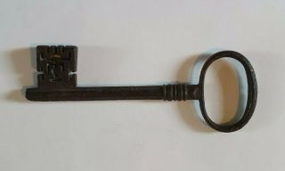 Antique Very Old Iron Large Key Stunning Patina 6.  5 " Possibly Ecclesiastical