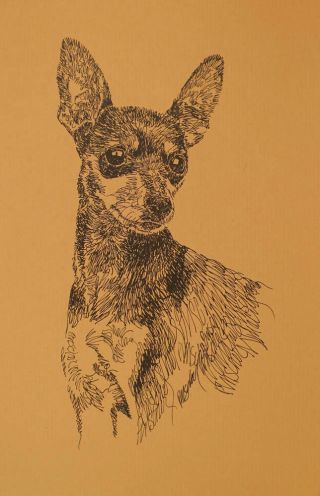 Miniature Pinscher Dog Art Print 55 Word Drawing Kline Adds Dogs Name.