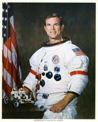 David Scott / Orig 8x10 Nasa Portrait Litho - Apollo 15 Mission Commander