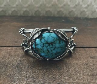 Vintage Navajo Silver Turquoise Cuff Bracelet