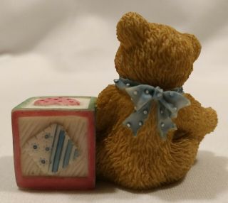 Enesco Vintage teddy bear 1995 Priscilla Hillman Bear With Letter Block 