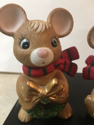 Vintage Set of 3 HOMCO Christmas Mice Mouse Figurines - 5120 2