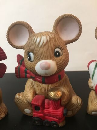 Vintage Set of 3 HOMCO Christmas Mice Mouse Figurines - 5120 3