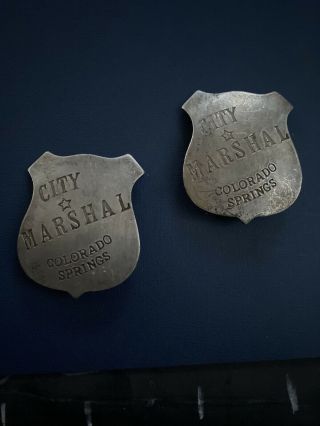 Antique Silver City Marshal Badge Colorado Springs