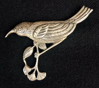 Vintage Cini Sterling Silver Hawaiian Honeycreeper Bird Brooch Pin Gump’s
