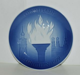 1972 Olympiade Commemorative Plate Olympics Munich Euc Copenhagen Porcelain