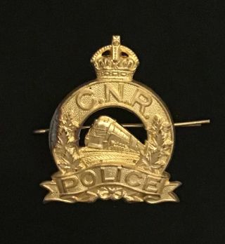 Obsolete - Defunct Canadian National Rr Police Hat Piece