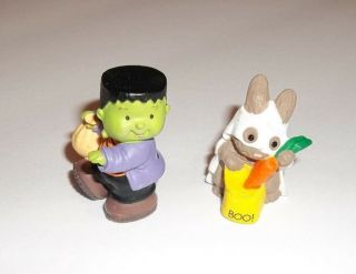 Hallmark Merry Miniatures Vintage Halloween Frankenstein & Ghost Trick Or Treat