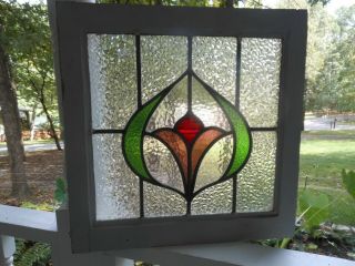 La8 - 133 Lovely Multi - Color English Leaded Stained Glass Window 19 5/8 X 19 3/8