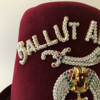 Shriner Masonic Ceremony Fez Hat tassel jeweled Ballut Abyad Greeters hard case 2