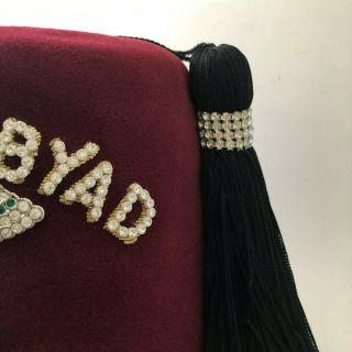 Shriner Masonic Ceremony Fez Hat tassel jeweled Ballut Abyad Greeters hard case 3
