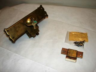 1899 Corbin Heavy Brass Entry Door Lock Set Oval Doorknobs 1905 Keys Complete T