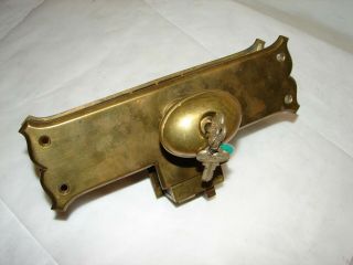 1899 Corbin Heavy Brass entry door lock set oval doorknobs 1905 keys complete t 2