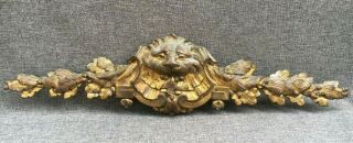Big Heavy Antique French Furniture Ornament 19th Century Made Of Bronze Lion