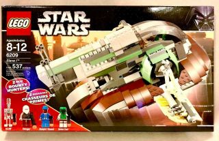 Retired Lego Star Wars 6209 Slave 1 - Complete Box,  Instructions,  4 Minifigs - Wow
