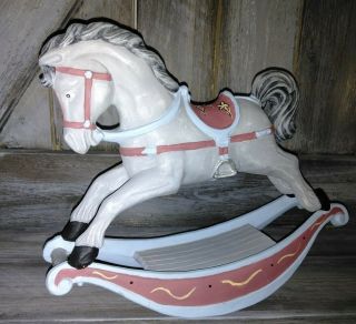 Equestrian Home Decor Rocking Horse Figure 12 " X 10 " Vintage Rare Porcelain?