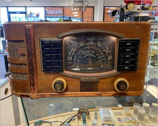 Vintage Art Deco Wood Zenith Tube Radio Model 7s633r Am Shortwave