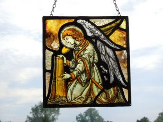 Vintage Stained Glass Fragment Of An Angel.
