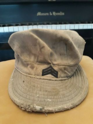 Vintage Ww2 Us Marine Corp 8 Point Hbt Cap