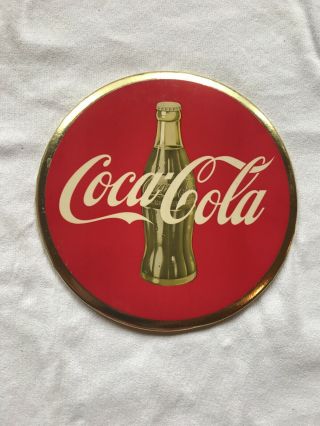 Vintage 1950 ' s Coca - cola 9 inch Celluloid Advertising Button Sign Atlanta 2