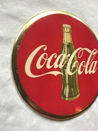 Vintage 1950 ' s Coca - cola 9 inch Celluloid Advertising Button Sign Atlanta 3