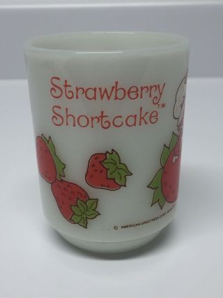 Vintage 1980 Anchor Hocking Strawberry Shortcake Milk Glass Coffee Cup Mug 2